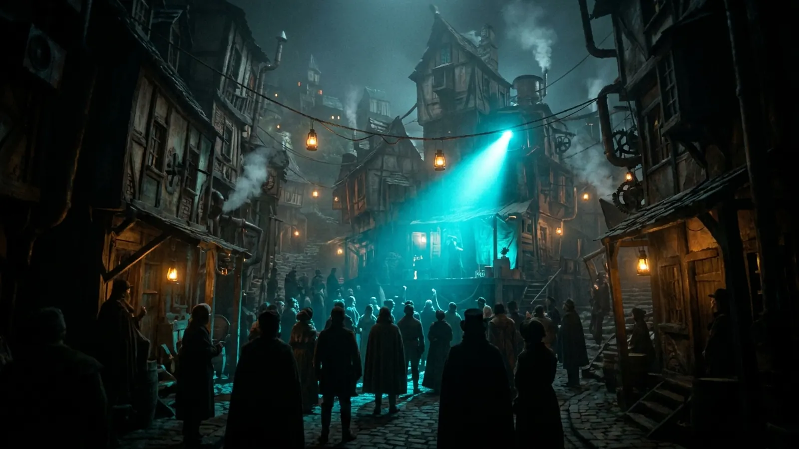 夜のフェスのステージ: HitifyでBoomtown Fair 2026オリジナル音楽クイズパック（Hitster風）を作ろう