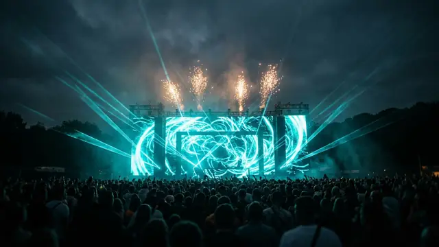 Festivalbühne bei Nacht: Erstell dein eigenes Creamfields 2026 Musikquiz-Pack (Hitster-Style) mit Hitify