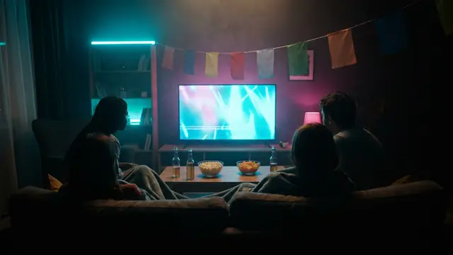 Freunde spielen ein Musikspiel auf einer Party: Eurovision 2026 Watch-Party-Spiele: Der ultimative Leitfaden