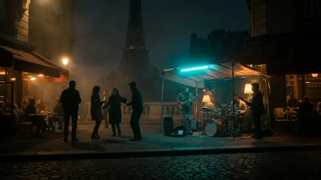Musik, Schallwellen und Streaming in Cyan-Licht: Fête de la Musique: Das Französische Festival Das Du Zu Hause Feiern Kannst