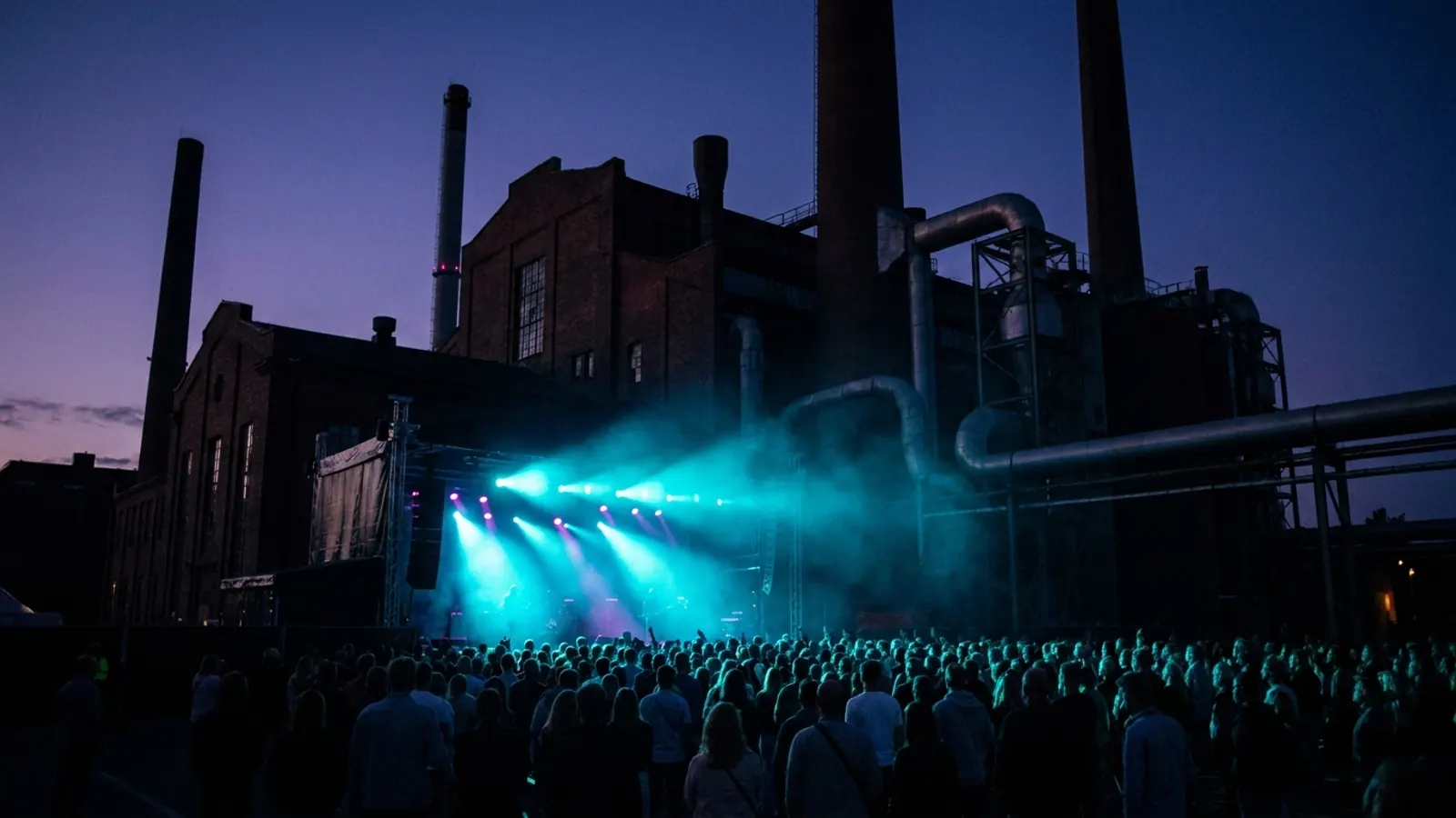 Festivalscen på natten: Skapa ditt eget Flow Festival 2026 musikquizpaket (Hitster-stil) med Hitify