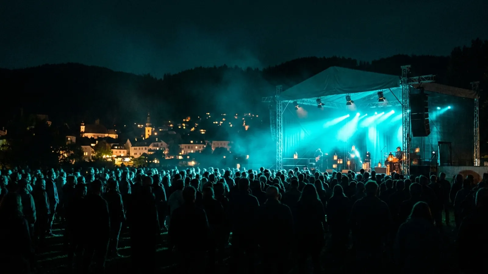Festivalscen på natten: Skapa ditt eget Frequency Festival 2026 musikquizpaket (Hitster-stil) med Hitify