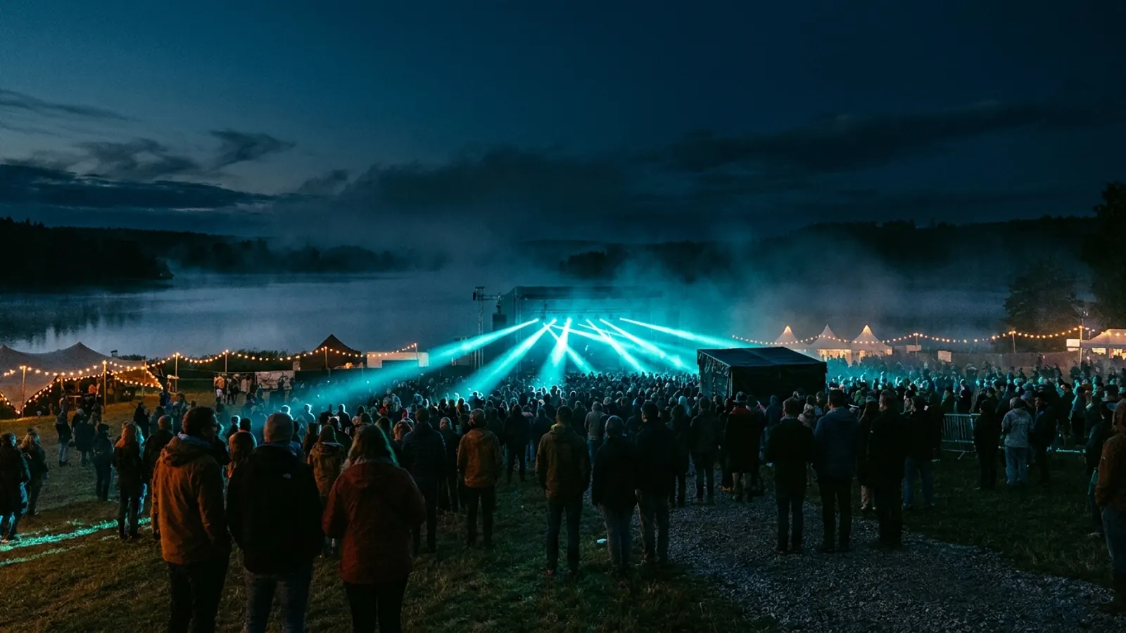 Festivalové pódium v noci: Vytvorte si vlastni Highfield Festival 2026 hudebni kviz pack s Hitify (styl Hitster)