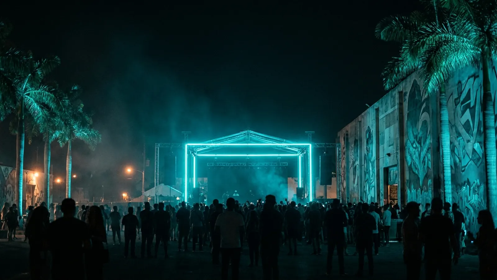 Festivalpodium in de nacht: Maak je eigen III Points muziekquiz-pack (Hitster-stijl) met Hitify