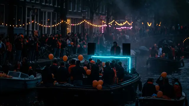 Freunde spielen ein Musikspiel auf einer Party: Koningsdag Partyspiele: Musikalische Unterhaltung für die Feierlichkeiten zum Königstag