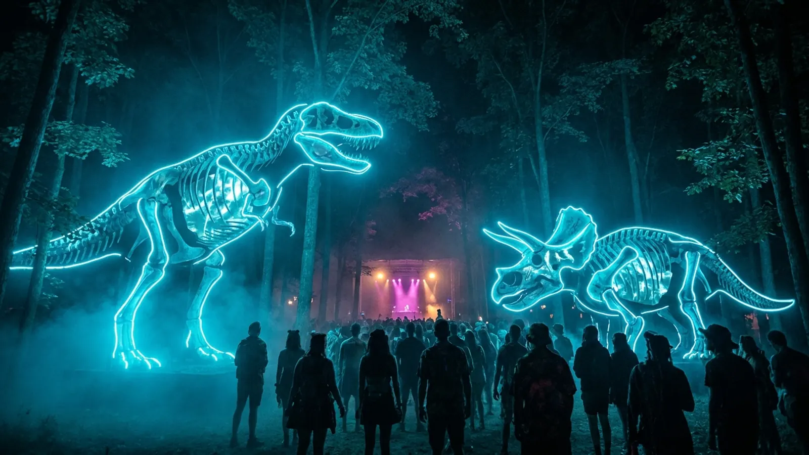 Festivalscene om natten: Lav dit eget Lost Lands 2026 musikquiz-pack (Hitster-stil) med Hitify