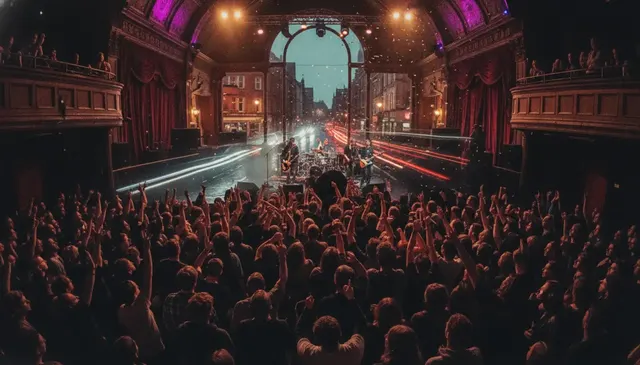 Volle Indie-Show in einer Manchester-Location bei Nacht: Erstelle dein eigenes Neighbourhood-Festival-Manchester-Musikquiz-Paket (Hitster-Style) mit Hitify