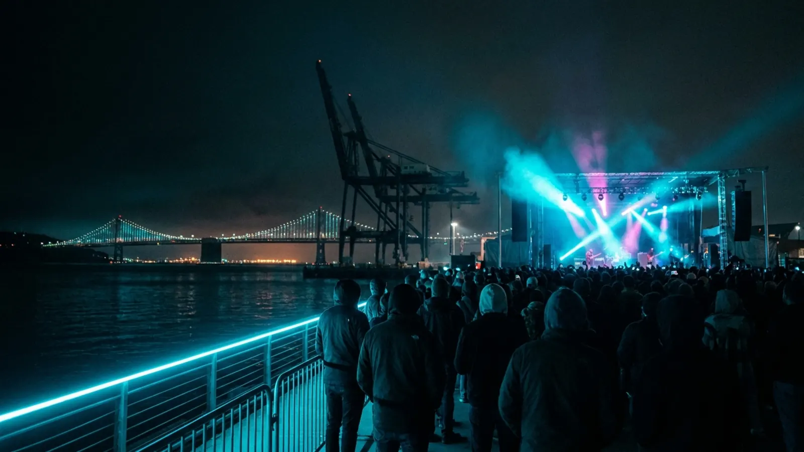 Festivalscene om natten: Lav dit eget Portola Festival 2026 musikquiz-pack (Hitster-stil) med Hitify