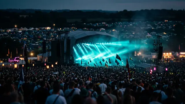 Festivalbühne bei Nacht: Erstell dein eigenes Reading & Leeds 2026 Musikquiz-Pack (Hitster-Style) mit Hitify