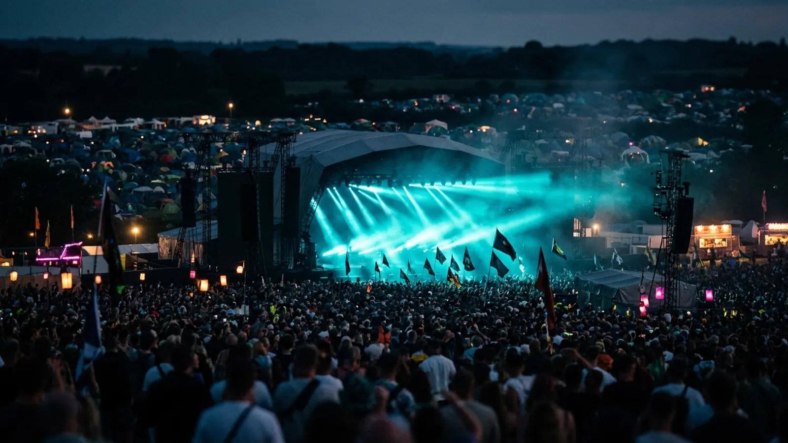 Festivalpodium in de nacht: Maak je eigen Reading & Leeds 2026 muziekquiz-pack (Hitster-stijl) met Hitify