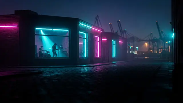 Festivalbühne bei Nacht: Erstell dein eigenes Reeperbahn Festival 2026 Musikquiz-Pack (Hitster-Style) mit Hitify