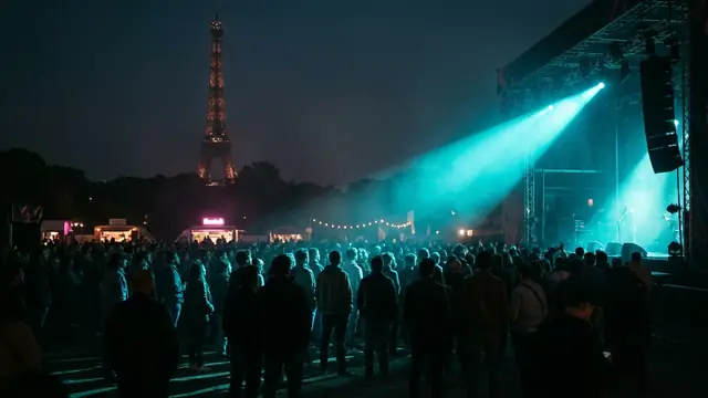 Festivalbühne bei Nacht: Erstell dein eigenes Rock en Seine 2026 Musikquiz-Pack (Hitster-Style) mit Hitify