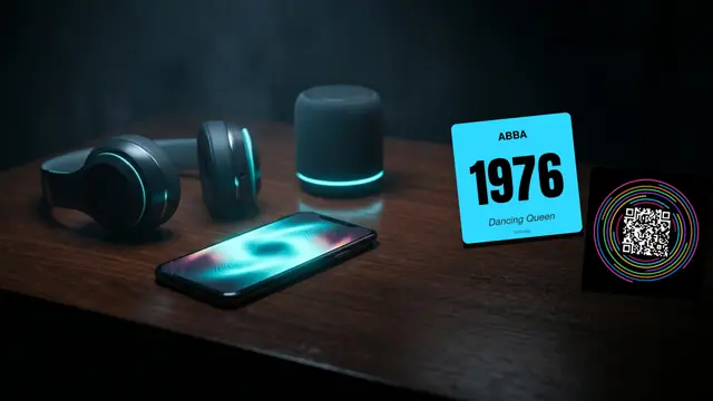 Hitify-Musikkarten, Laptop und Drucker auf einem dunklen Schreibtisch: Top 5 Spotify Tipps für den ultimativen Hitster-Spieleabend im Jahr 2025