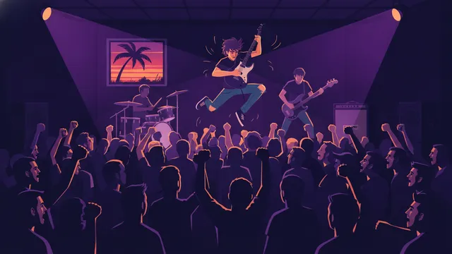 Volle Punk-Clubshow in Florida bei Nacht: Erstelle dein eigenes The-Fest-Gainesville-Musikquiz-Paket (Hitster-Style) mit Hitify