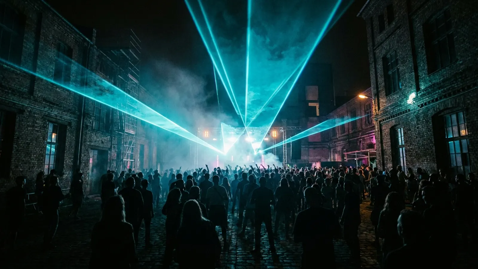 Palco de festival à noite: Crie seu proprio pack de quiz musical do Transmission 2026 com Hitify (estilo Hitster)