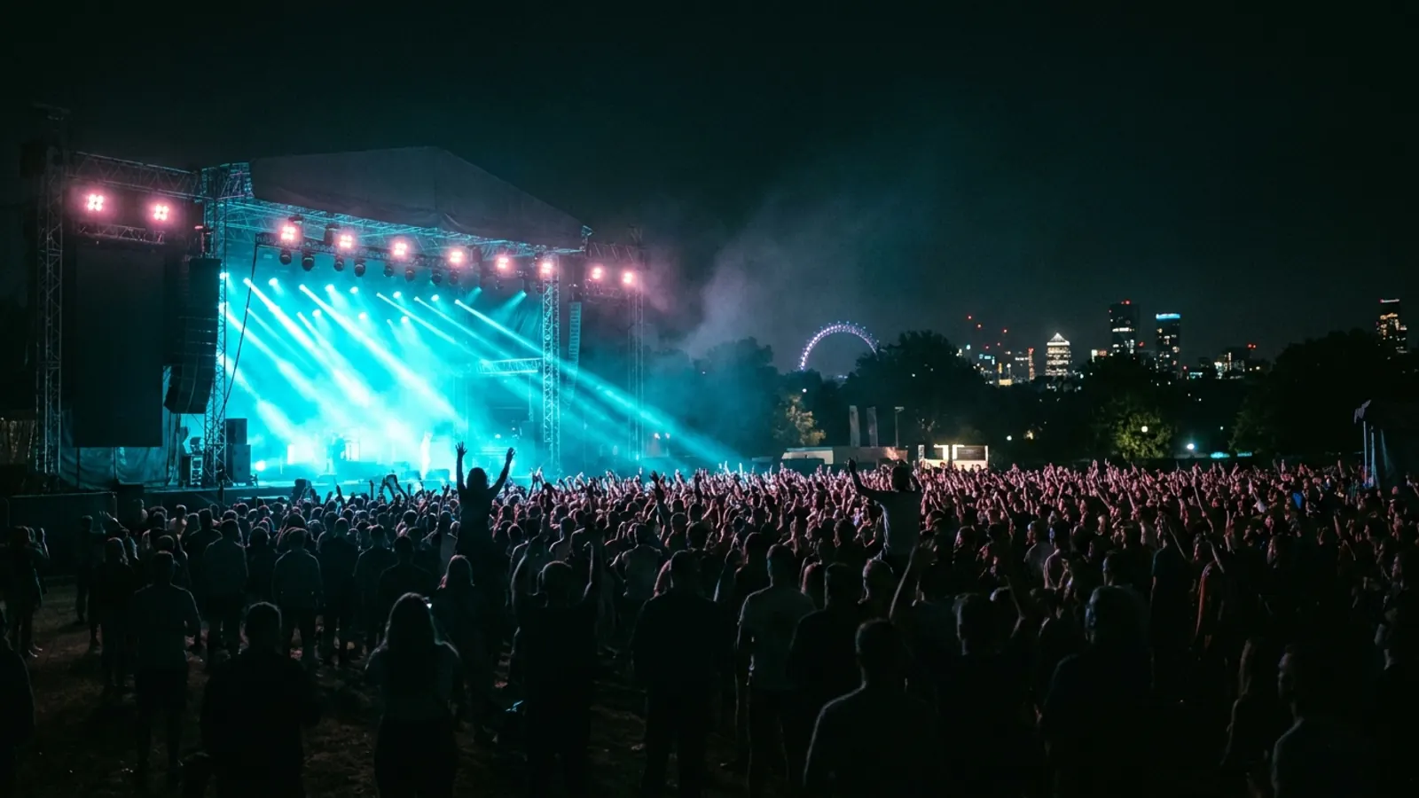 Festivalové pódium v noci: Vytvorte si vlastni Wireless Festival 2026 hudebni kviz pack s Hitify (styl Hitster)