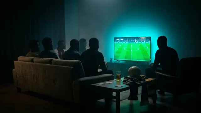 Freunde spielen ein Musikspiel auf einer Party: WM 2026 Musikquiz: 5 Fußballparty-Spiele, die richtig einschlagen